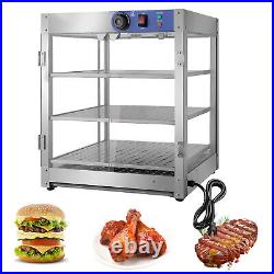 3 Tiers Commercial Food Warmer Display Countertop Pizza Heated Show Case