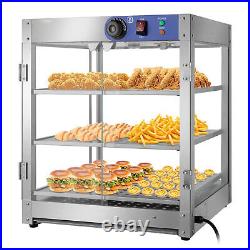 3 Tiers Commercial Food Warmer Display Countertop Pizza Heated Show Case