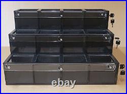 3 tier reptile snake lizard hatchling displays for reptile show vending & case