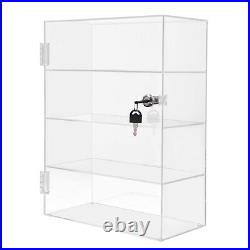 4 Layer Clear Acrylic Plastic Countertop Figures Display Show Case Box Cabinet