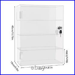 4 Layer Clear Acrylic Plastic Countertop Figures Display Show Case Box Cabinet