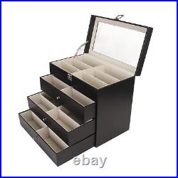 4 Layer Drawer Sunglasses Display Case 24 Slots PU Leather Eyeglass Collecti DP3