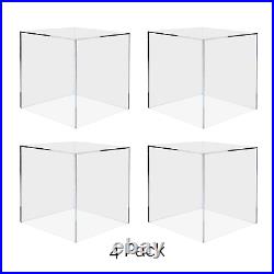 4 Pack 10 Cube Riser Display Pedestal Showcase Box 5 Sided Acrylic Clear