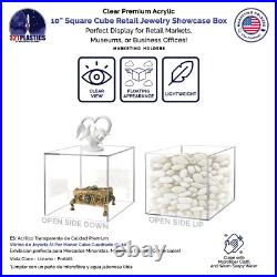 4 Pack 10 Cube Riser Display Pedestal Showcase Box 5 Sided Acrylic Clear