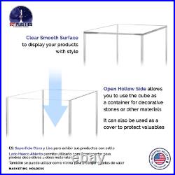 4 Pack 10 Cube Riser Display Pedestal Showcase Box 5 Sided Acrylic Clear