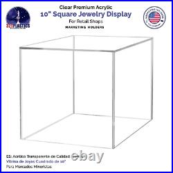 4 Pack 10 Cube Riser Display Pedestal Showcase Box 5 Sided Acrylic Clear