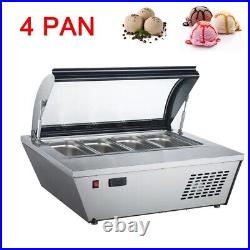 4 Pan 1/3GN Commercial Hard Ice Cream Showcase Display Cabinet Gelato Freezer