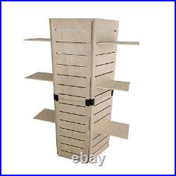 48.0 x 59.5 x 14.5 Wooden Retail Shelving Unit with 3 Shelves, Folding Panels