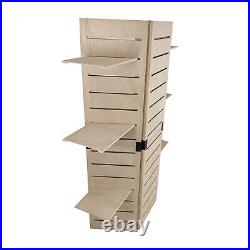 48.0 x 59.5 x 14.5 Wooden Retail Shelving Unit with 3 Shelves, Folding Panels