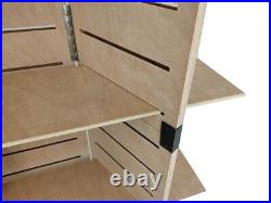 48.0 x 59.5 x 14.5 Wooden Retail Shelving Unit with 3 Shelves, Folding Panels