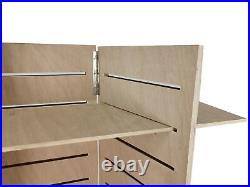 48.0 x 59.5 x 14.5 Wooden Retail Shelving Unit with 3 Shelves, Folding Panels