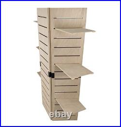 48.0 x 59.5 x 14.5 Wooden Retail Shelving Unit with 3 Shelves, Folding Panels