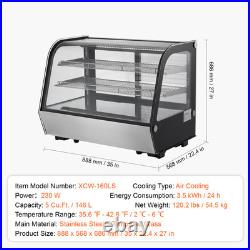 5 Cu. Ft Commercial Refrigerated Display 35 Countertop Bakery Showcase withLED