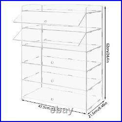 5 Tiers Acrylic Display Case Shelf Dustproof Showcase Holder For Retail Display