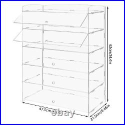 5 Tiers Acrylic Display Case Shelf Dustproof Showcase Holder For Retail Display 5 Tiers Acrylic Display Case Shelf Dustproof Showcase Holder For Retail Display