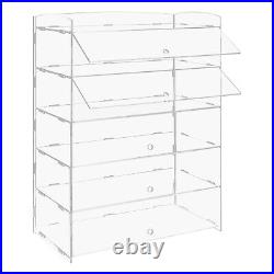 5 Tiers Acrylic Display Case Shelf Dustproof Showcase Holder For Retail Display