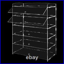 5 Tiers Acrylic Display Case Shelf Dustproof Showcase Holder For Retail Display