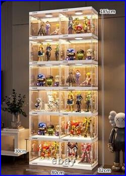 6 Layers 12 Boxes Acrylic Display Case Rack Dustproof Clear cabinet Showcase AU