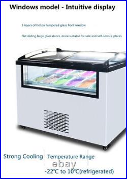 6 Pans Gelato Display Showcase Hard Ice Cream Cabinet, Direct Cooling Freezer