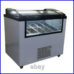 6 Pans Gelato Display Showcase Hard Ice Cream Cabinet, Direct Cooling Freezer