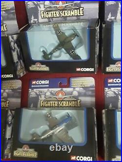 6 rare sealed Corgi Fighter Scramble WWII Plane Showcase Display Stand gift vtg