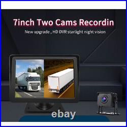 7 HD Car DVR Split Screen Monitor Digital Rear View Backup Camera Recording Kit