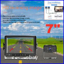 7 LCD Display Waterproof 12-24V Car Truck Backup Camera Monitor Video Recording