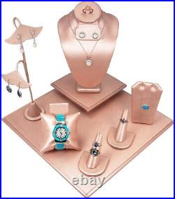 9 Piece Showcase Jewelry Display Set for Necklaces, Earrings, Rings, and