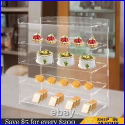 Acrylic Display Case Bakery Pastry Display Case 4 Tier Showcase Countertop