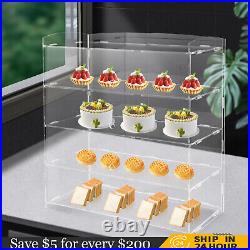 Acrylic Display Case Bakery Pastry Display Case 4 Tier Showcase Countertop