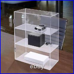 Acrylic Display Case with Lock Holder Clear Showcase for Models Home Watches