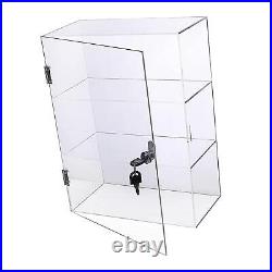 Acrylic Display Case with Lock Holder Clear Showcase for Models Home Watches