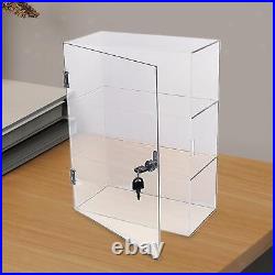 Acrylic Display Case with Lock Holder Clear Showcase for Models Home Watches