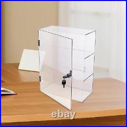 Acrylic Display Case with Lock Holder Clear Showcase for Models Home Watches