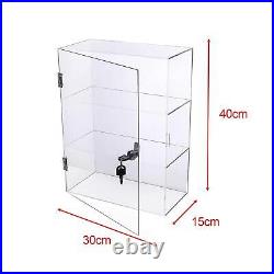 Acrylic Display Case with Lock Holder Clear Showcase for Models Home Watches