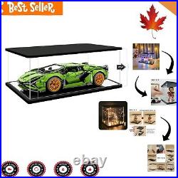 Acrylic Display Case with Sliding Doors Dustproof Showcase for Model Car 23