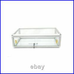 Aluminum Framed Tempered Glass Counter Top Display Case with Front Lock