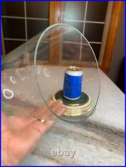 Antique Glass/Metal Cloche Bell Jar Dome for Specimens Display Showcase