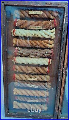 Antique Old Wooden Rare Different Rope Industry Display Cabinet Showcase NH6701