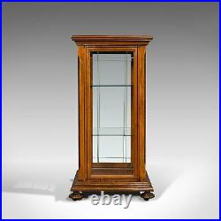 Antique Shop Display Cabinet, English, Oak, Walnut, Showcase, Edwardian, C. 1910