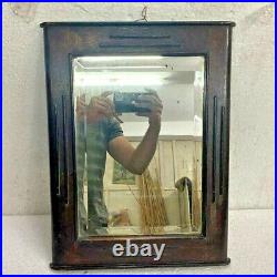 Antique Vintage Decoprative Wooden Wall Mirror & Display Bathroom Show-case