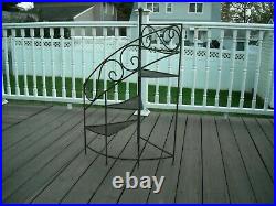 Antique / Vintage Wrought Iron Spiral Showcase Plant Stand Display Holder