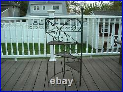 Antique / Vintage Wrought Iron Spiral Showcase Plant Stand Display Holder