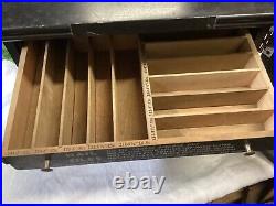 Antique Wood La Cross Nail Files Store Display Cabinet Showcase Mirror Sides