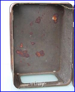Antique shop display candy tin with glass showcase