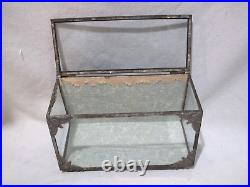 Antique small Glass And Tin Display / Showcase for a Special Collection