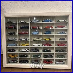 Assorted Vintage Minicar Show Case with Glass 164 Scale Model Cars