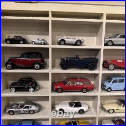 Assorted Vintage Minicar Show Case with Glass 164 Scale Model Cars