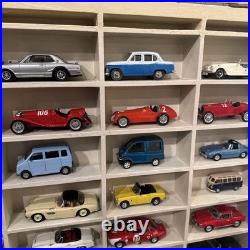 Assorted Vintage Minicar Show Case with Glass 164 Scale Model Cars