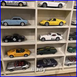 Assorted Vintage Minicar Show Case with Glass 164 Scale Model Cars